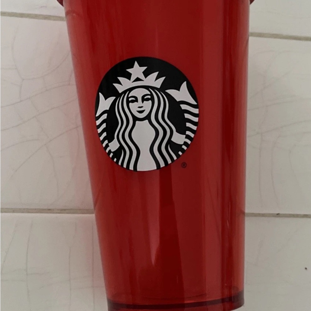 Starbucks 2017 Grande Red Jelly Tumbler With Red Straw 16 oz. NWOT